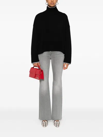 Pinko High-neck Cropped Sweater In Black