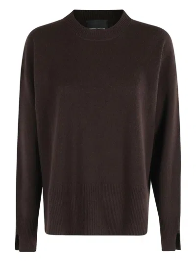 Roberto Collina Wool And Cashmere Crewneck Sweater Clothing In Brown