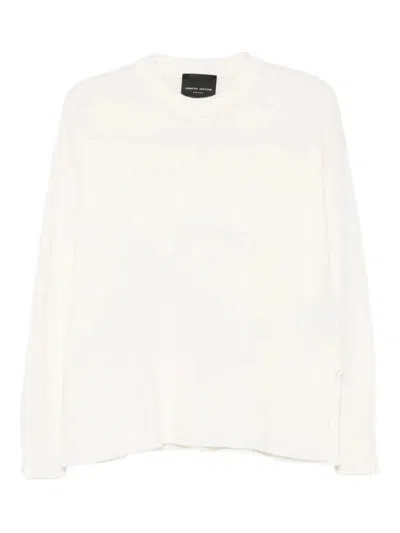 Roberto Collina Wool And Cashmere Crewneck Sweater Clothing In White