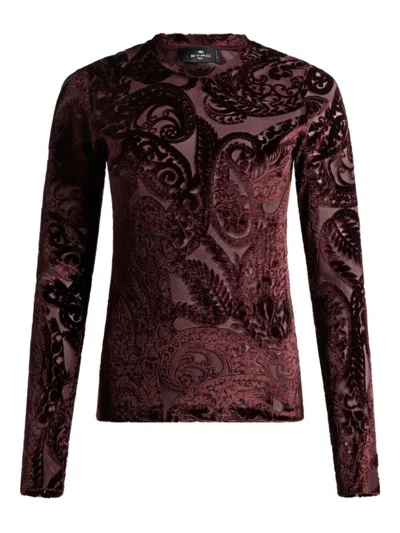 Etro Velvet Tops. In Red