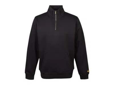 Pre-owned Carhartt Men's  Wip Chase Fleece Half Zip Up Sweatshirt In Black
