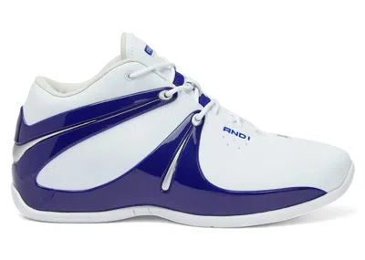 Pre-owned And1 Men's  Rise Sneakers In White/navy Blue In Multi