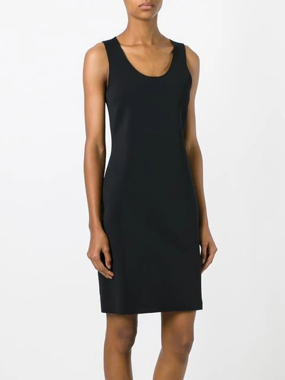 Shop Helmut Lang Sleeveless Jersey Dress - Black