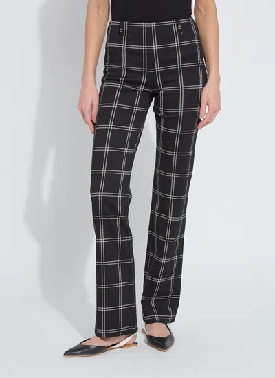 Lyssé Patterned Bootcut Pants In Coastal Windowpane In Black