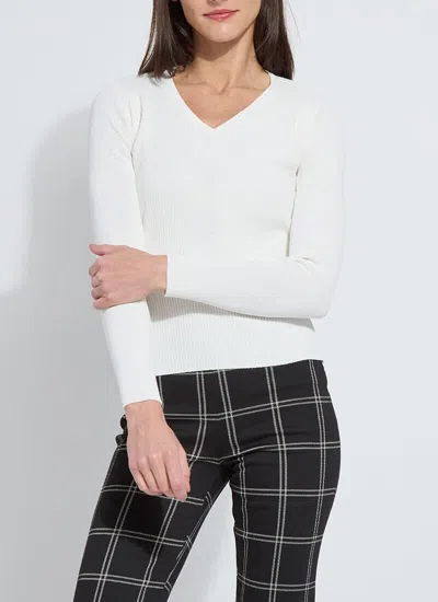 Lyssé Lysse Adette V-neck Rib Sweater In White