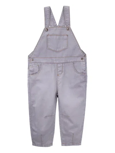 Knot Button-fastening Overalls In Purple