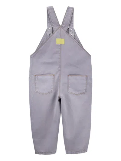 Knot Button-fastening Overalls In Purple