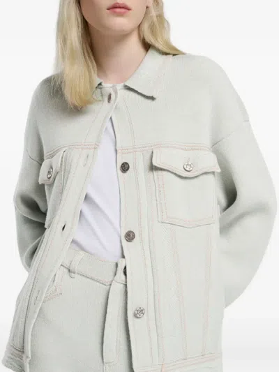 Barrie Denim-effect Jacket In Green