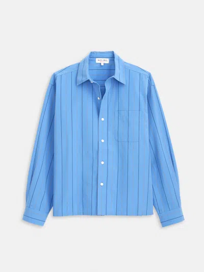 Alex Mill The New Easy Shirt In Novelty Stripe Blue Multi