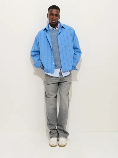 Alex Mill The New Easy Shirt In Novelty Stripe Blue Multi