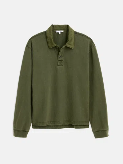 Alex Mill Garment Dyed Rugby Shirt In Cotton Jersey In Green