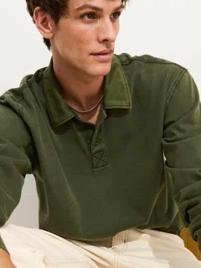 Alex Mill Garment Dyed Rugby Shirt In Cotton Jersey In Green