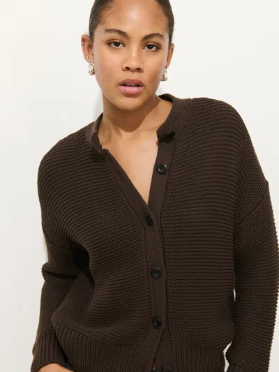 Alex Mill Nico Chunky Cardigan Chocolate In Brown