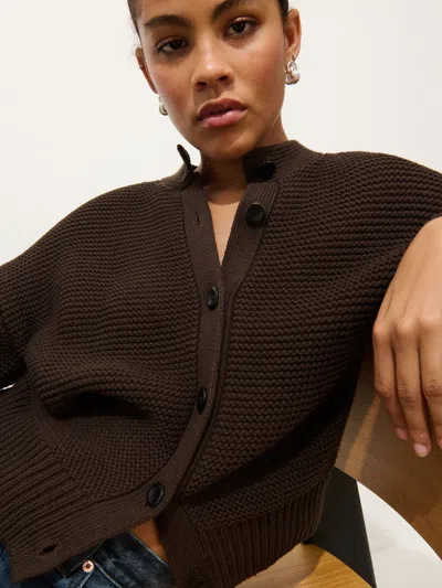 Alex Mill Nico Chunky Cardigan Chocolate In Brown