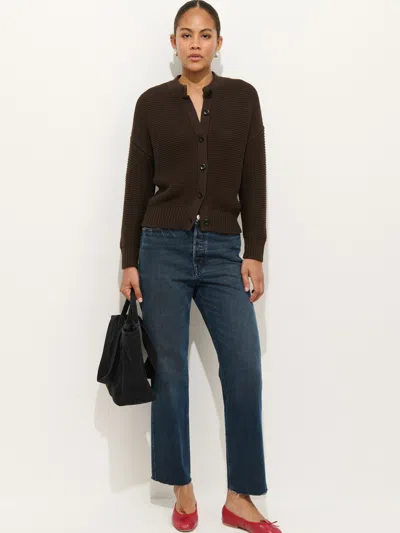 Alex Mill Nico Chunky Cardigan Chocolate In Brown