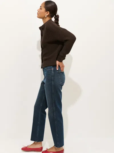 Alex Mill Nico Chunky Cardigan Chocolate In Brown