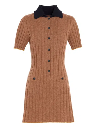 罗纹中长连衣裙