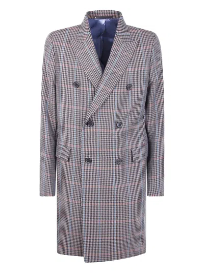 Paul Smith Checked-pattern Double-breasted Coat In Multi