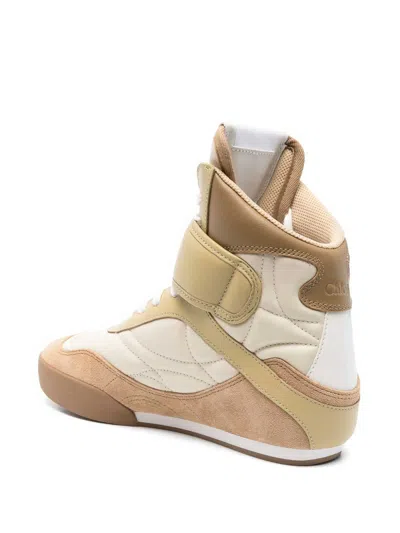 Chloé Chloè Kick Leather Sneakers In Sand