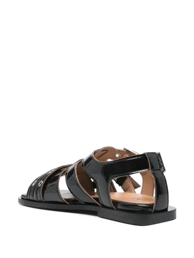 Ganni Women's Feminine Buckle Sandals In Black
