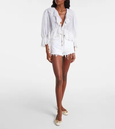 Chloé Chloe Charms Leather Ballerina Flat In Neutral