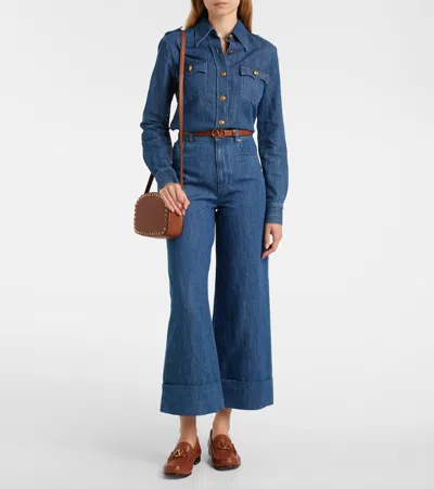 Valentino Garavani Rockstud Small Leather Shoulder Bag In Brown