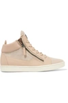 GIUSEPPE ZANOTTI Leather and suede high-top sneakers