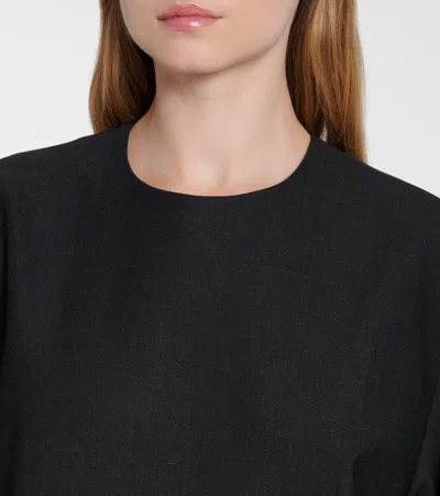 Plan C Sequined Wool-blend Minidress In Black