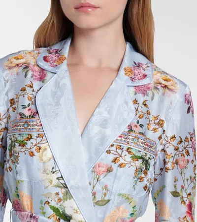 Camilla Tile In Time Belted Floral Jacket In Blue