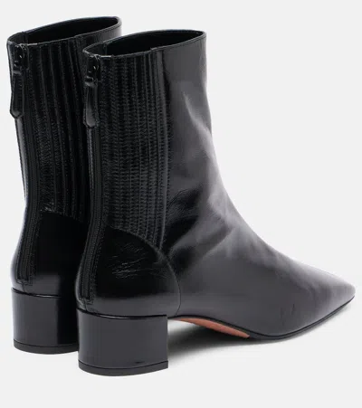 Aquazzura Block Heel Ankle Boots With Pointed Toe In Black