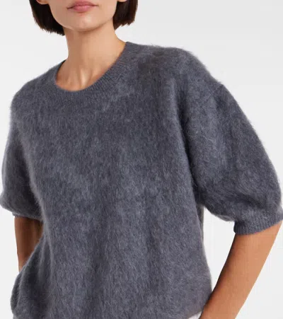 Lisa Yang Puff-sleeve Mohair Sweater In Gray