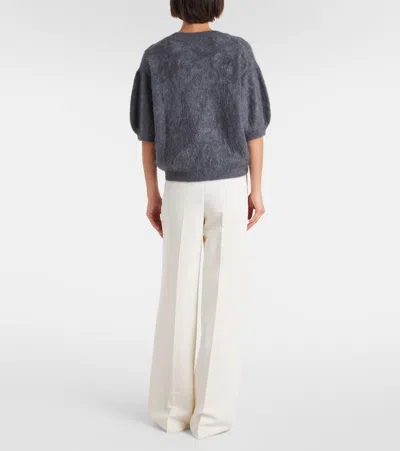 Lisa Yang Puff-sleeve Mohair Sweater In Gray