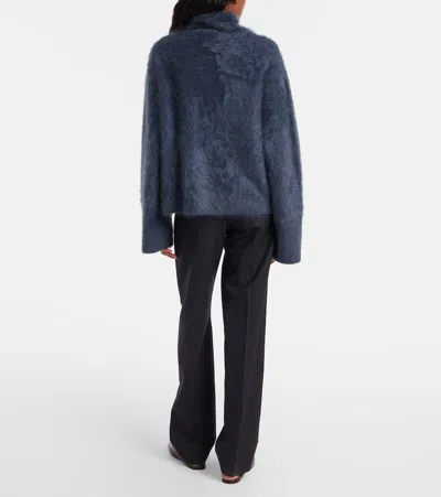 Lisa Yang The Floren High-neck Brushed Sweater In Blue