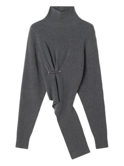 Lanvin Draped Jumper In Gray