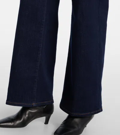 Frame Le Pixie Slim Palazzo Patch Pocket High Waist Wide Leg Jeans In Blue