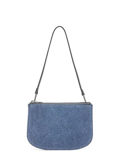 Diesel Denim Bag With Prominent Logo And Sleek Accents In Blue