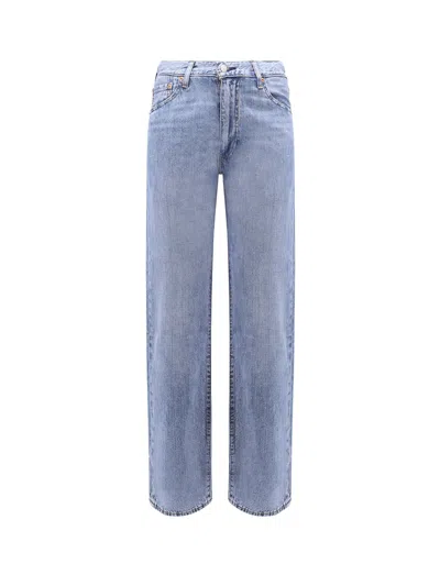 Levi's 555 Cotton And Linen Trouser In Blue