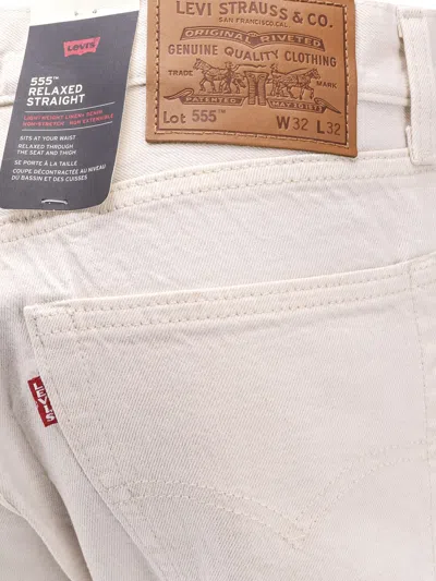 Levi's 555 Cotton And Linen Trouser In Neutral