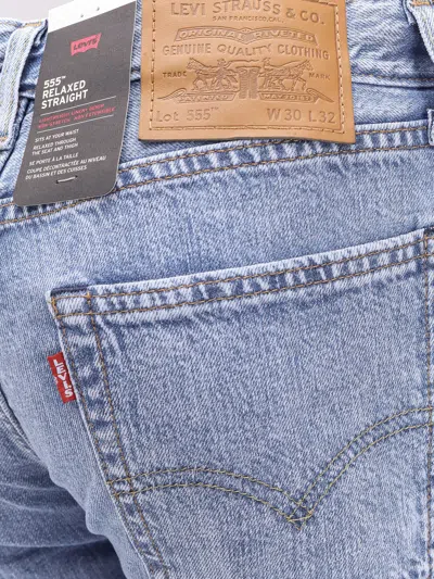 Levi's 555 Cotton And Linen Trouser In Blue