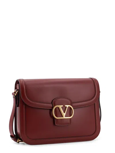 Valentino 9to5 Leather Shoulder Bag In Red