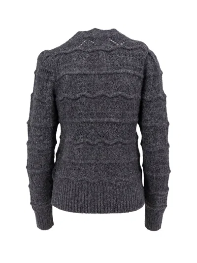 Isabel Marant Étoile Marant Etoile Women Alpaca Blebd Sweater With Embroideries In Blue
