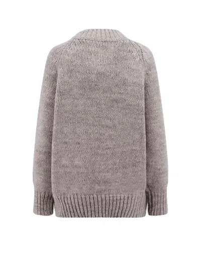 Maison Margiela High Neck Alpaca Wool Sweater In Neutral