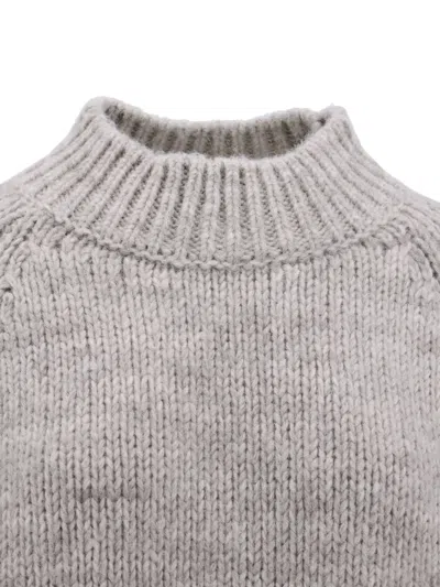 Maison Margiela High Neck Alpaca Wool Sweater In Neutral