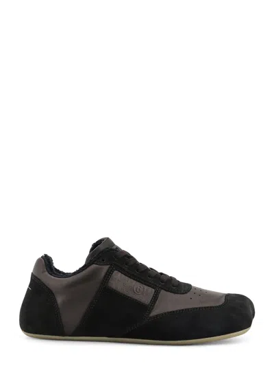 Mm6 Maison Margiela Black Leather And Suede Anatomic Sneakers