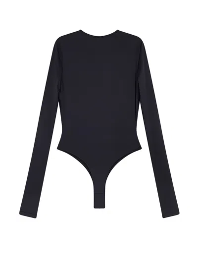 Diesel Angelina-utlt Logo-detail Bodysuit In Black