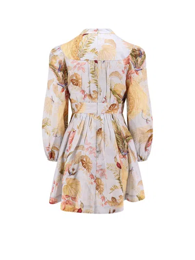 Zimmermann Ascension Plunge Mini Dress Dresses Light Blue In Multi