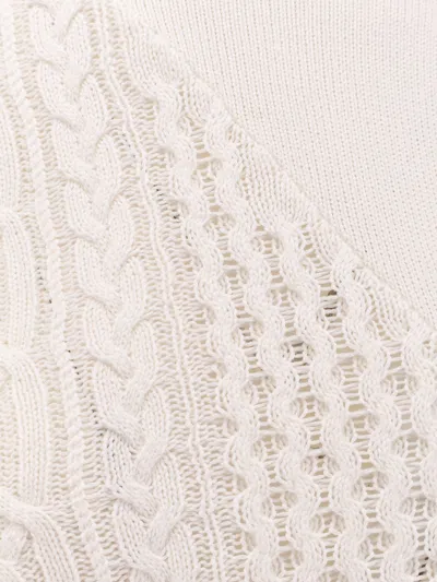 Sacai Asymmetrical Jersey In Cotton Mixed In White