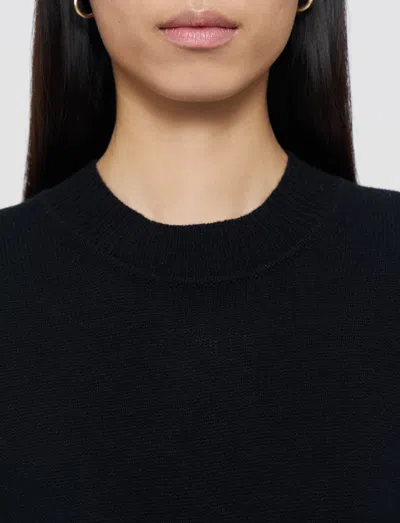 Joseph Merino Wool-blend Overlay Midi Dress In Black