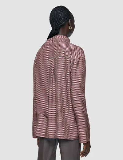 Joseph Adele Printed Silk Blend Blouse In Brown