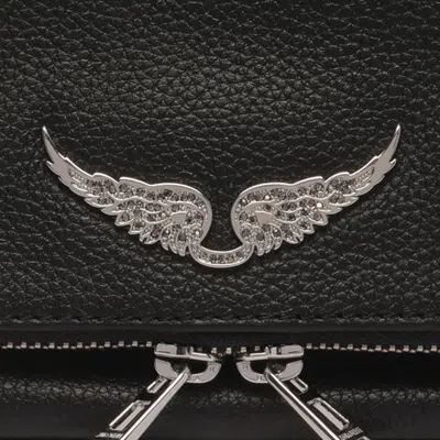 Zadig & Voltaire Rock Nano Studded Leather Shoulder Bag In Black